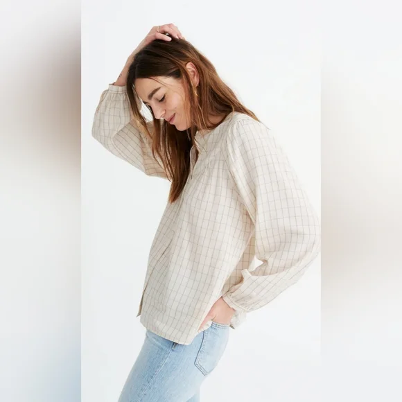 Madewell Balloon Sleeve Top - Picture 1 of 13